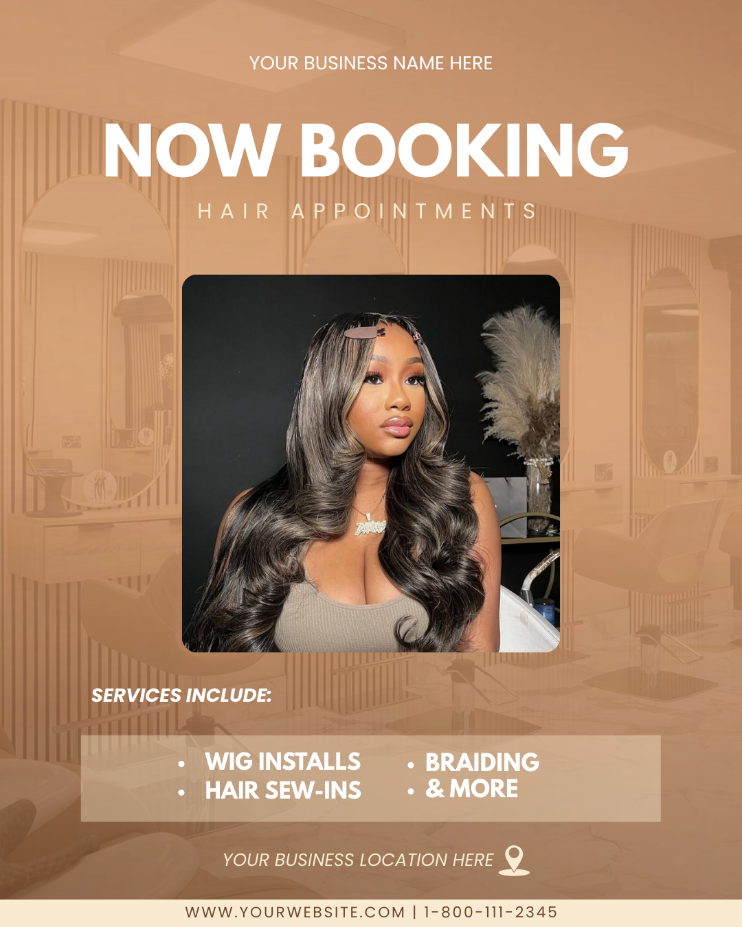 Digital Editable Canva Template | Now Booking (Hair Appointment) Flyer - Edition 1